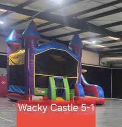 Wacky Castle 5-in-1 Bounce House w/ Slide